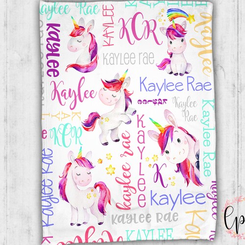 SALE Personalized Baby Blanket Unicorn Blanket Unicorn Etsy