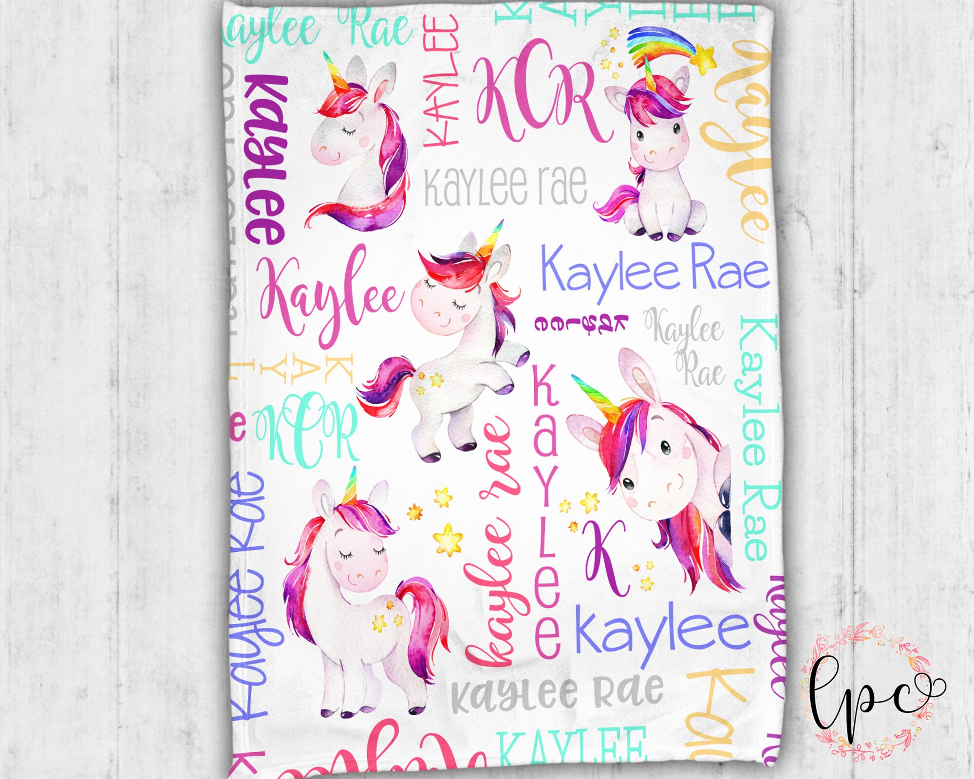 Potter's Printing Personalized Unicorn Valentines Wrapping Paper