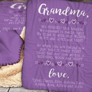 We Hugged This Blanket - Mother&#39;s Day Gift - Personalized Hug Blanket - Personalized Grandma Blanket - Gift for Grandma- Grandma Hug Blanket