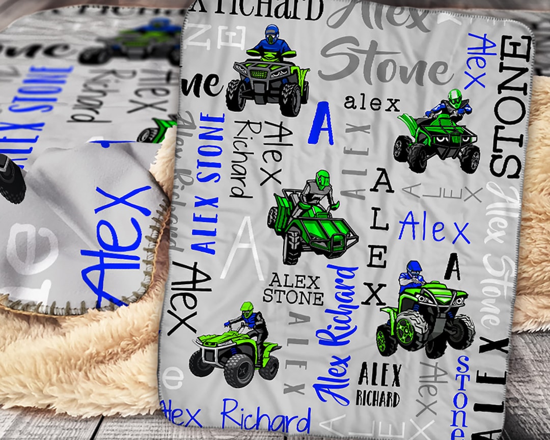 Personalized ATV Blanket Four Wheeler Name Blanket 4wheeler