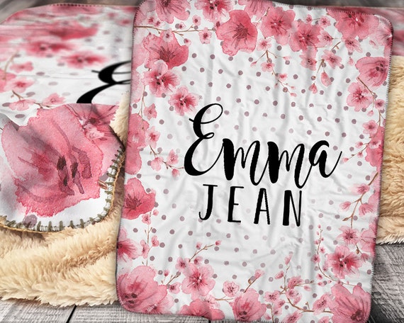 Personalized floral photo plush blanket new arrivals