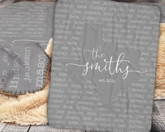 Personalized Family Name State Blanket Mother s Day Gift Wedding