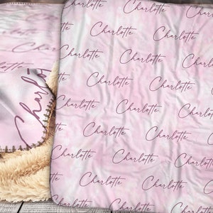 Personalized Name Blanket - Tie Dye - Sherpa Throw Blanket -  Name Blanket - Name Pattern Blanket - Personalized Tie Dye Blanket - Blanket