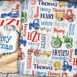 Personalisierte Traktor Decke - Bauernhof Babydecke - Bauer personalisierte Babydecke - Individuelle Babydecke - Personalisierte Namensdecke