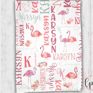 Personalized Baby Blanket - Flamingo Blanket - Throw Blanket - Flamingo - Flamingo Baby Blanket - Baby Blanket - Personalized Blanket -