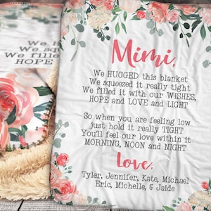 We Hugged This Blanket - Mother&#39;s Day Gift - Personalized Hug Blanket - Personalized Grandma Blanket - Gift for Grandma- Grandma Hug Blanket