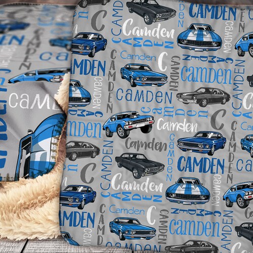 Personalized Cars Blanket Muscle Car Baby Blanket Sports Etsy