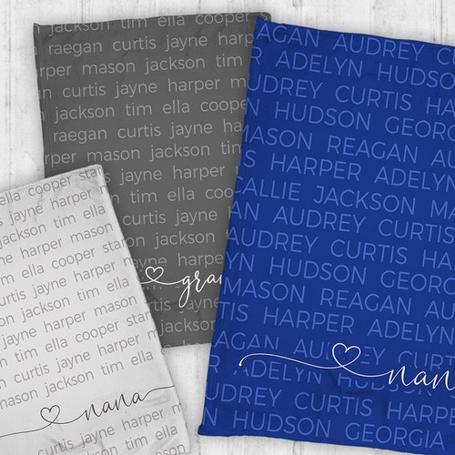 Personalized Family Name Blanket Christmas Gift for Mom Etsy