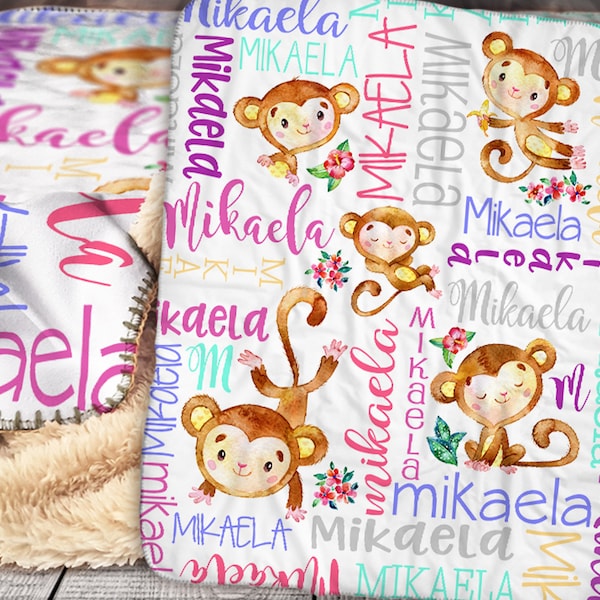 Monkey Baby Blanket Etsy