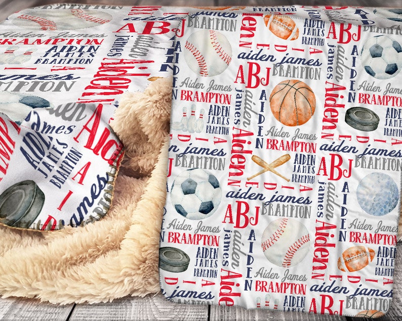 Personalized Baby Blanket Sports Blanket Baseball Etsy