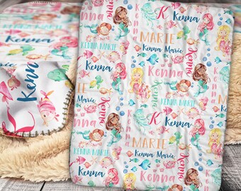 mermaid receiving blankets