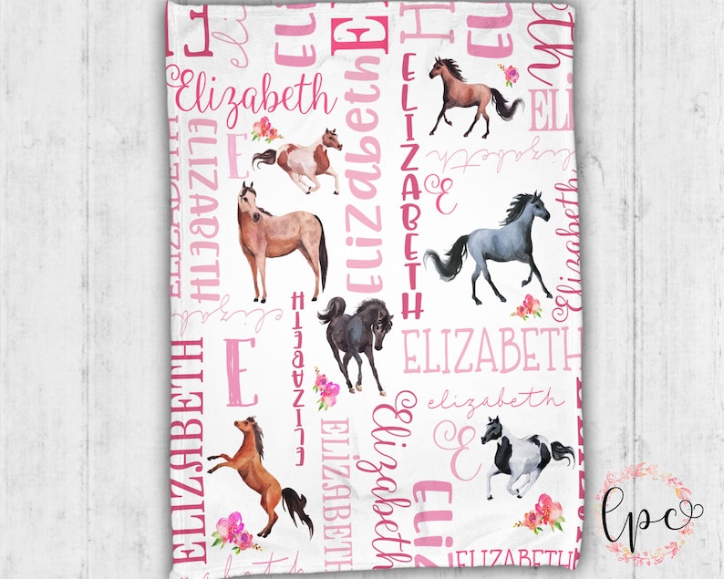 Personalized Horse Baby Blanket Personalized Blanket Horse Etsy