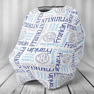 Funda de asiento de coche personalizada - Funda de asiento de coche para bebé - Funda de lactancia personalizada - Funda de asiento de coche - Funda de lactancia - Patrón de nombre