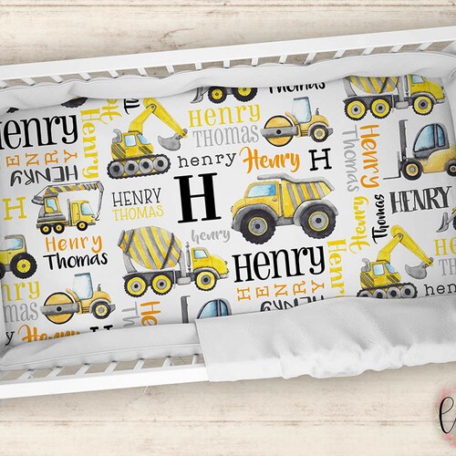 Personalized Crib Sheet Construction Crib Sheet Etsy