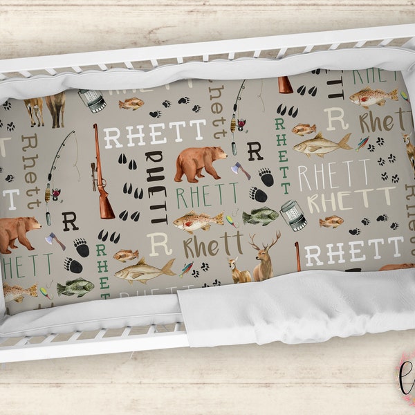 Hunting Crib Bedding Etsy