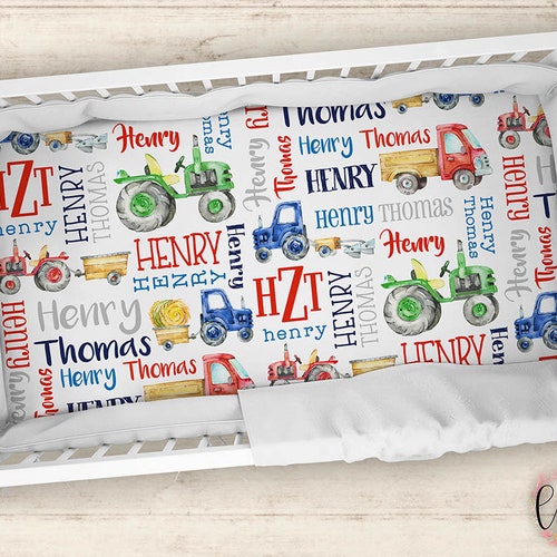 Personalized Crib Sheet Tractor Crib Sheet Personalized Etsy