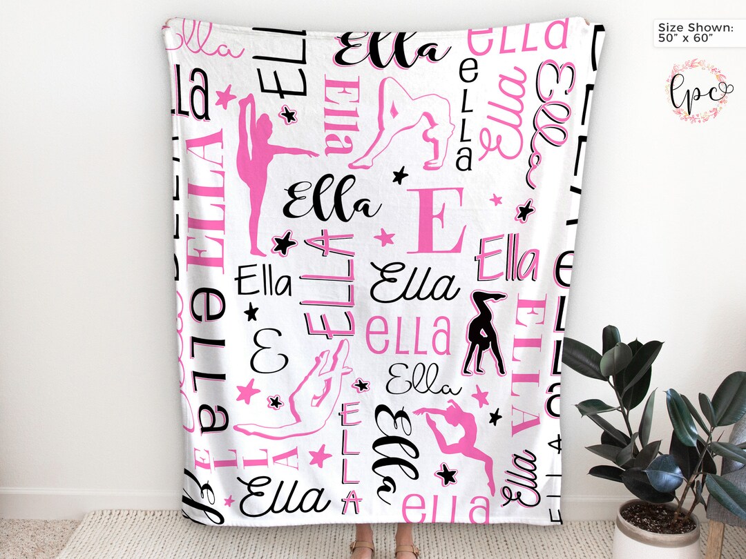 Gymnastics Pattern Print Hooded Blanket