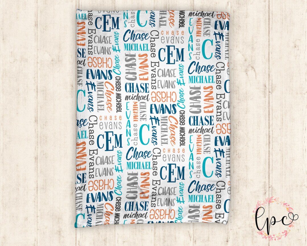Personalized Baby Name Blanket Baby Blanket Name Pattern Blanket