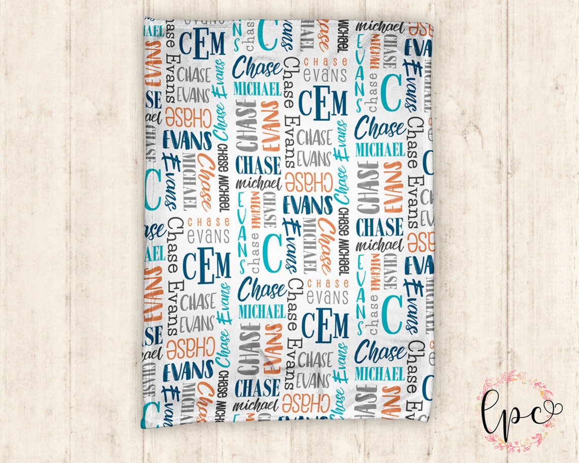 Personalized Baby Name Blanket Baby Blanket Name Pattern Etsy