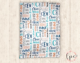 Personalized Baby Name Blanket - Baby Blanket - Name Pattern Blanket - Personalized Baby Blanket - Baby Shower Gift - Throw Blanket