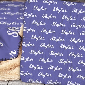 Personalized Name Blanket - Sherpa Throw Blanket -  Name Blanket - Name Pattern Blanket - Personalized Baby Name Blanket - Baby Blanket