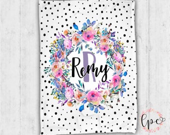Manta de bebé personalizada - Manta de bebé - Manta floral - Manta floral para bebé - Regalo personalizado - Regalo para baby shower - Manta decorativa
