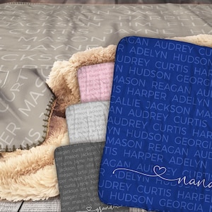 Personalisierte Familien Decke - Individuelle Familien Decke - Personalisierte Oma Decke - Individuelle Familien Decke - Muttertagsgeschenk