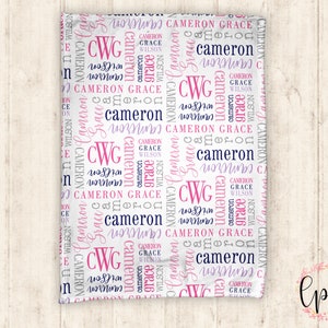 Personalized Baby Name Blanket - Baby Blanket - Name Pattern Blanket - Personalized Baby Blanket - Baby Shower Gift - Throw Blanket