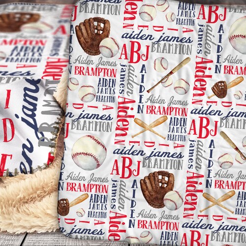 Personalized Baby Blanket Baseball Personalized Blanket Etsy