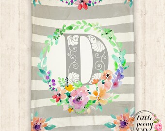 Manta de bebé personalizada - Manta de bebé - Manta floral - Manta floral para bebé - Regalo personalizado - Regalo para baby shower - Manta decorativa