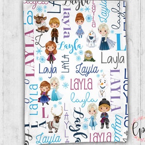 Personalized Princess Baby Blanket - Princess Baby Blanket - Personalized Blanket - Personalized Baby Blanket - Ice Princess Blanket Snowman