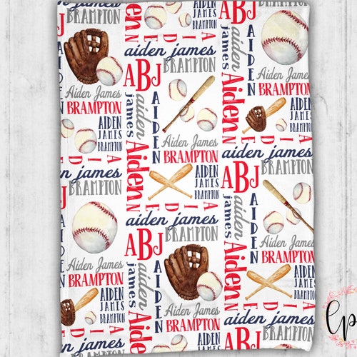 Personalized Baby Blanket Baseball Personalized Blanket Etsy