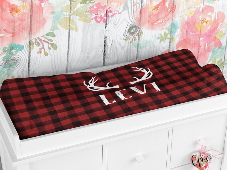 Personalized Changing Pad Cover - Buffalo Check Custom Changing