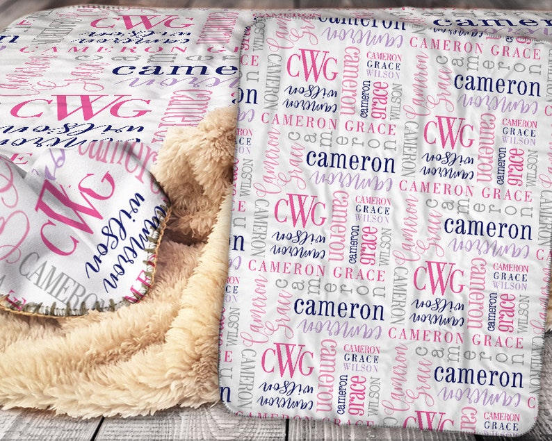 Personalized Name Blanket Sherpa Throw Blanket Name Etsy