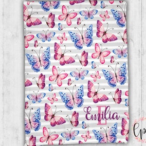 Personalized Baby Blanket - Monogram Blanket - Personalized Blanket - Floral Baby Blanket - Butterfly Blanket - Baby Shower Gift - Butterfly