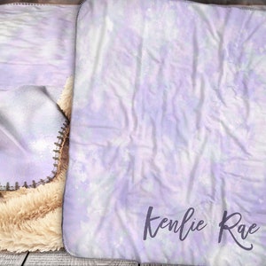 Personalized Name Blanket - Tie Dye - Sherpa Throw Blanket -  Name Blanket - Name Pattern Blanket - Personalized Tie Dye Blanket - Blanket