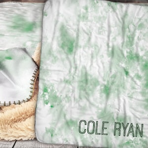 Personalized Name Blanket - Tie Dye - Sherpa Throw Blanket -  Name Blanket - Name Pattern Blanket - Personalized Tie Dye Blanket - Blanket
