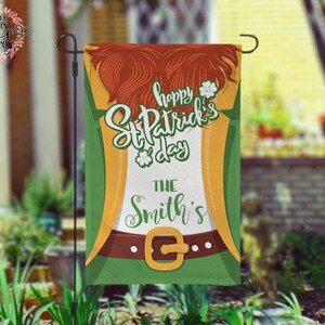 Personalisierte St Patrick&#39;s Day Garten Flagge - St Patrick&#39;s Day Flagge - Personalisierte Garten Flagge - Personalisierte Flagge - Garten Flagge - Rasen Dekor