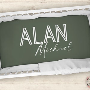 Personalized Crib Sheet -  Name Crib Sheet - Personalized Baby Fitted Crib Sheet - Baby Shower Gift - Personalized - Crib Sheet - Modern