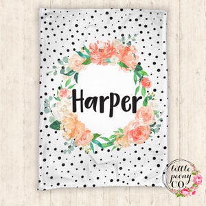 Personalized Baby Blanket - Personalized Blanket - Floral Blanket - Floral Baby Blanket - Personalized Gifts - Baby Shower Gift - Baby Gifts