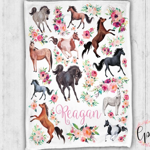 Personalized Horse Baby Blanket Personalized Blanket Horse Etsy