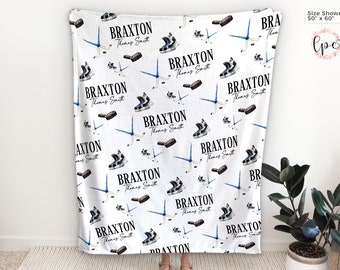 Manta de Hóquei Personalizada - Manta de Hóquei Personalizada para Meninos - Manta com Nome para Hóquei - Manta Esportiva Personalizada - Esportes Personalizados - Hóquei