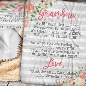 We Hugged This Blanket - Mother&#39;s Day Gift - Personalized Hug Blanket - Personalized Grandma Blanket - Gift for Grandma- Grandma Hug Blanket