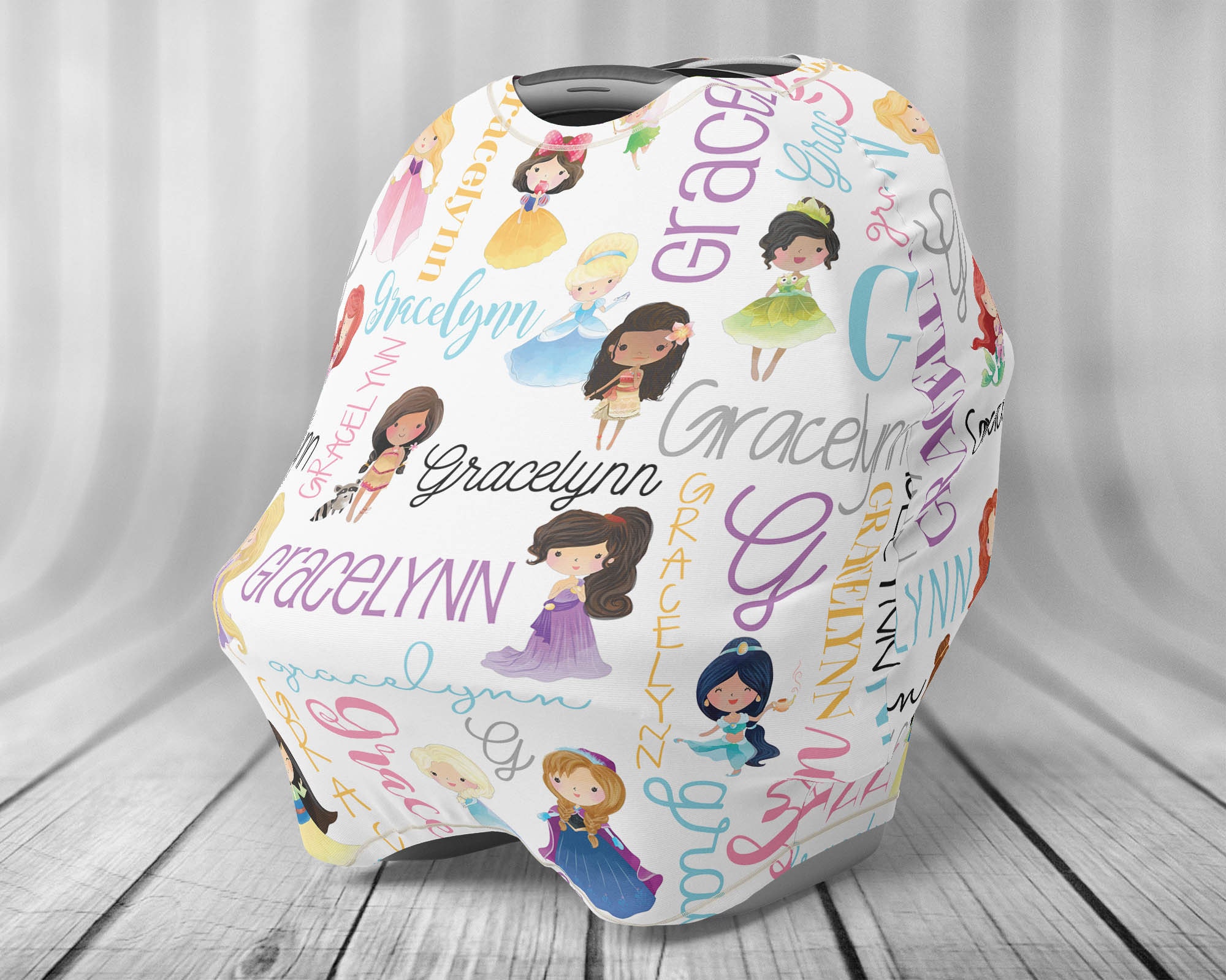 Personalized Princess Car Seat Cover Baby Car Seat Cover Etsy
