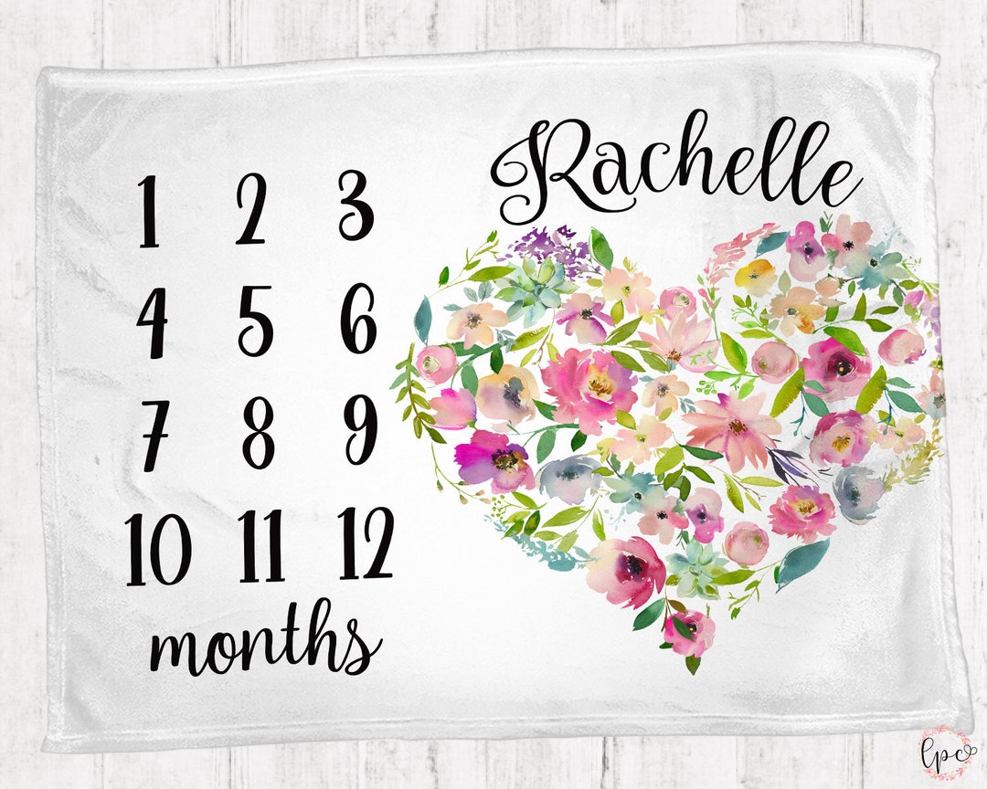 Baby Milestone Blanket Calendar Blanket Personalized Blanket Monthly