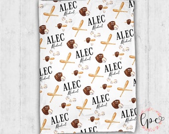 Personalized Baby Blanket  Baseball Personalized Blanket - Baseball Baby Blanket Base ball Sports Throw Blanket - Personalized Baby Blanket