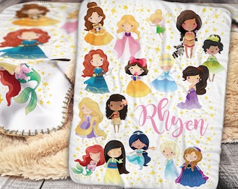 Personalisierte Prinzessin Baby-Decke - Prinzessin Sherpa Decke - Personalisierte Prinzessin Baby-Decke - Personalisierte Mädchen-Decke