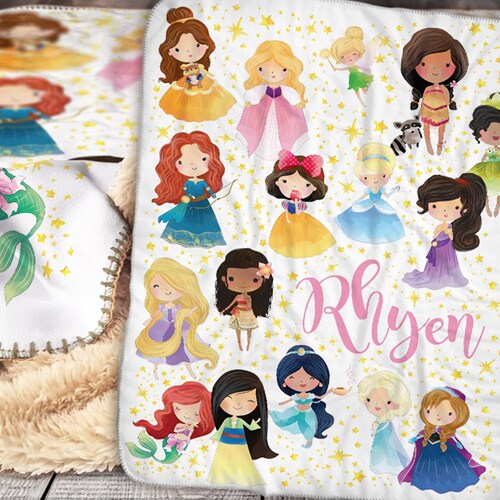 Personalized Princess Baby Blanket Princess Baby Blanket Etsy
