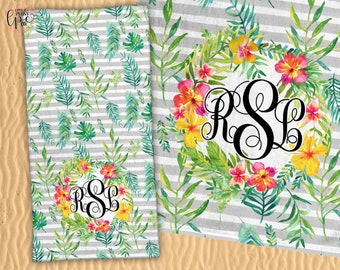 Personalized Beach Towel - Beach Towel - Tropical Beach Towel - Floral Beach Towel - Personalized Towel - Floral - Beach Towel - Tropical