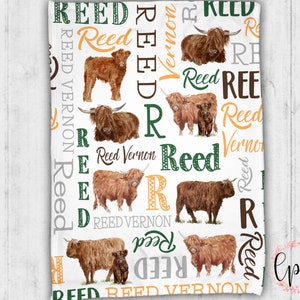 Highland Kuh Decke - Namensdecke - Highland Kuh Decke - Highland Kuh Decke - Namensdecke - Farm